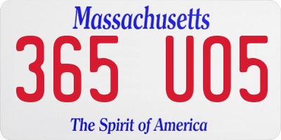 MA license plate 365UO5