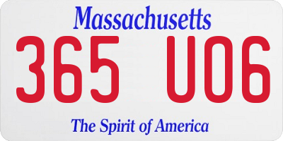 MA license plate 365UO6