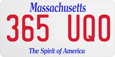 MA license plate 365UQ0