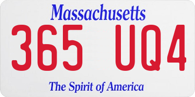 MA license plate 365UQ4