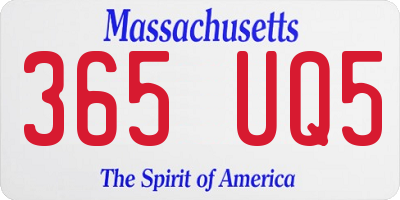 MA license plate 365UQ5