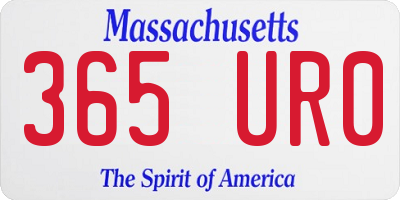 MA license plate 365UR0
