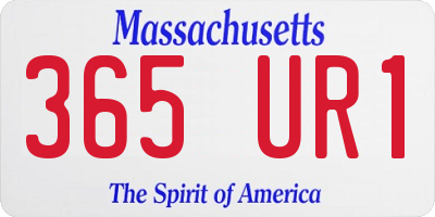 MA license plate 365UR1