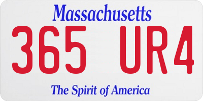 MA license plate 365UR4