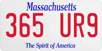 MA license plate 365UR9
