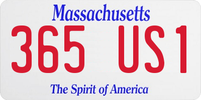 MA license plate 365US1