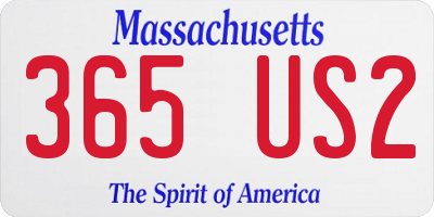 MA license plate 365US2