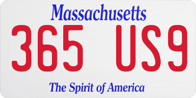 MA license plate 365US9