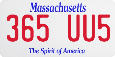 MA license plate 365UU5
