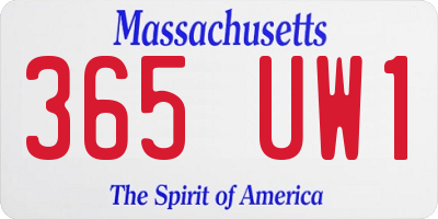 MA license plate 365UW1