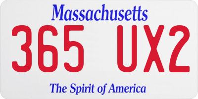MA license plate 365UX2