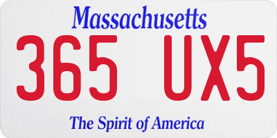 MA license plate 365UX5