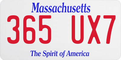 MA license plate 365UX7