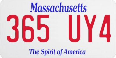MA license plate 365UY4