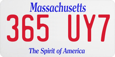 MA license plate 365UY7