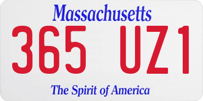 MA license plate 365UZ1