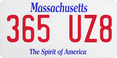 MA license plate 365UZ8
