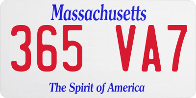 MA license plate 365VA7