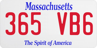 MA license plate 365VB6