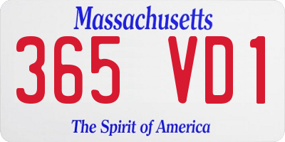 MA license plate 365VD1