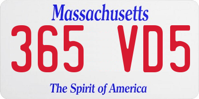 MA license plate 365VD5