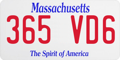 MA license plate 365VD6