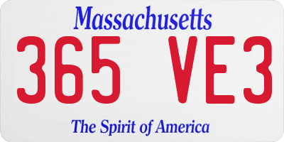 MA license plate 365VE3