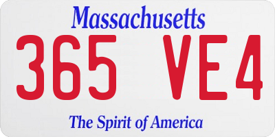 MA license plate 365VE4