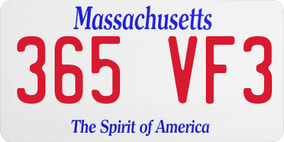 MA license plate 365VF3
