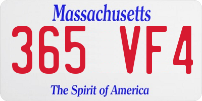 MA license plate 365VF4
