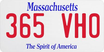 MA license plate 365VH0