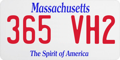 MA license plate 365VH2