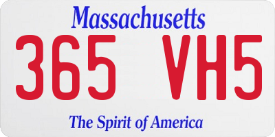 MA license plate 365VH5