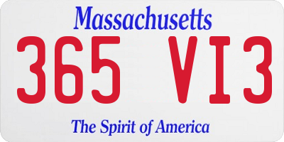 MA license plate 365VI3