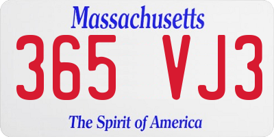 MA license plate 365VJ3