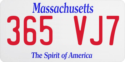 MA license plate 365VJ7