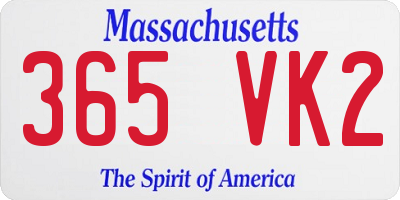 MA license plate 365VK2