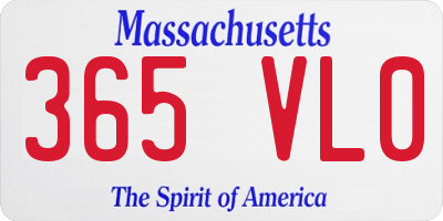 MA license plate 365VL0