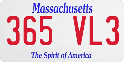 MA license plate 365VL3