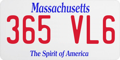 MA license plate 365VL6