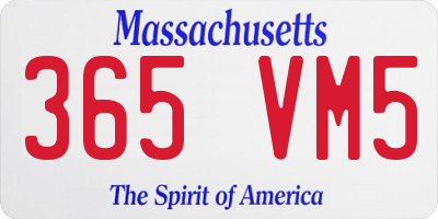 MA license plate 365VM5