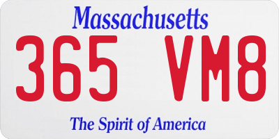 MA license plate 365VM8