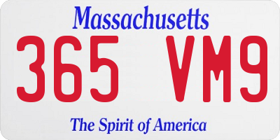 MA license plate 365VM9