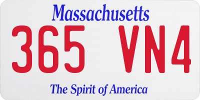 MA license plate 365VN4