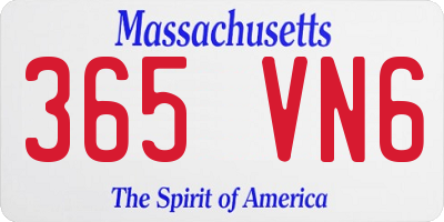 MA license plate 365VN6