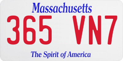 MA license plate 365VN7