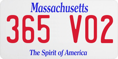 MA license plate 365VO2