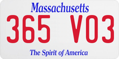 MA license plate 365VO3
