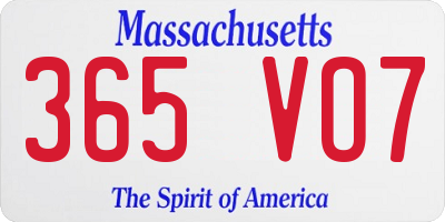 MA license plate 365VO7