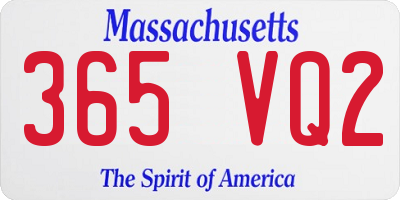 MA license plate 365VQ2
